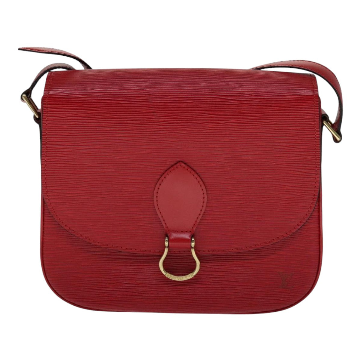 LOUIS VUITTON Epi Saint Cloud GM Shoulder Bag Red M52197 LV Auth 111225