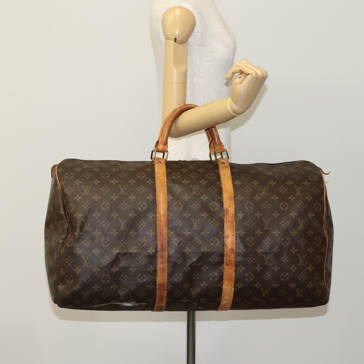 LOUIS VUITTON Monogram Keepall 60 Boston Bag M41422 LV Auth 111294