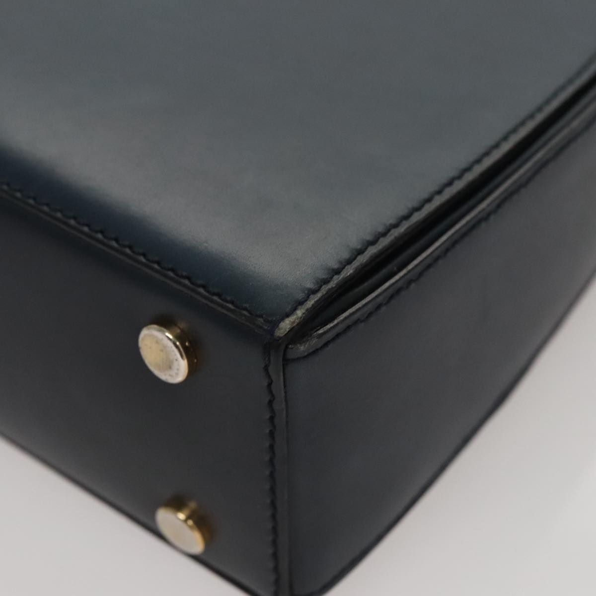 CELINE Hand Bag Leather Navy Red yellow Auth 111305