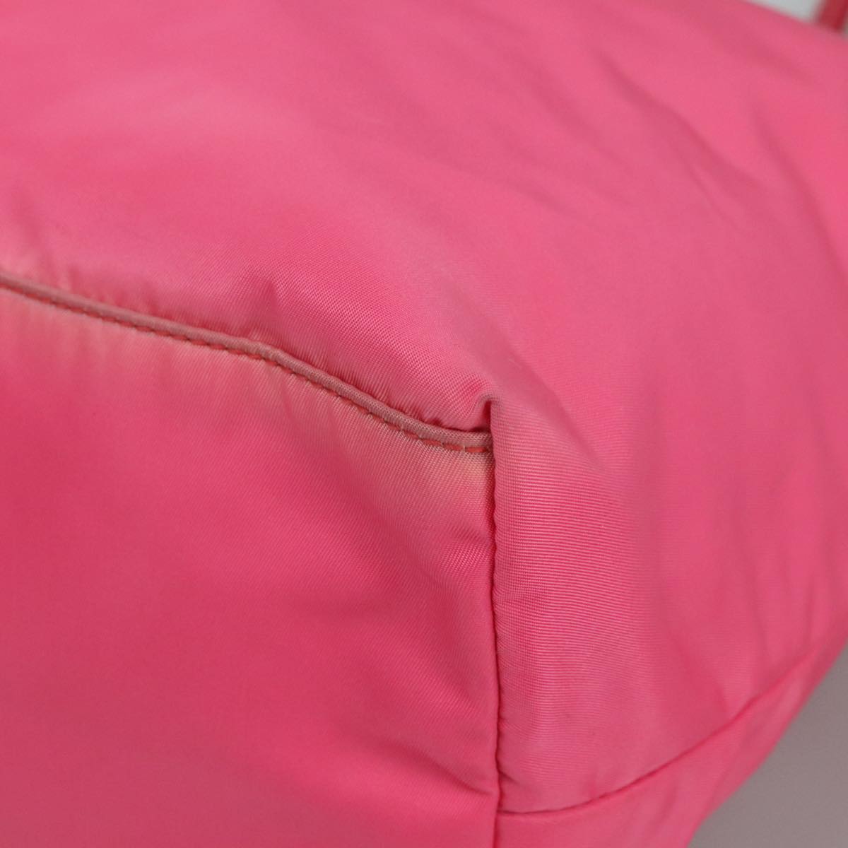 PRADA Tote Bag Nylon Pink Silver Auth 111353