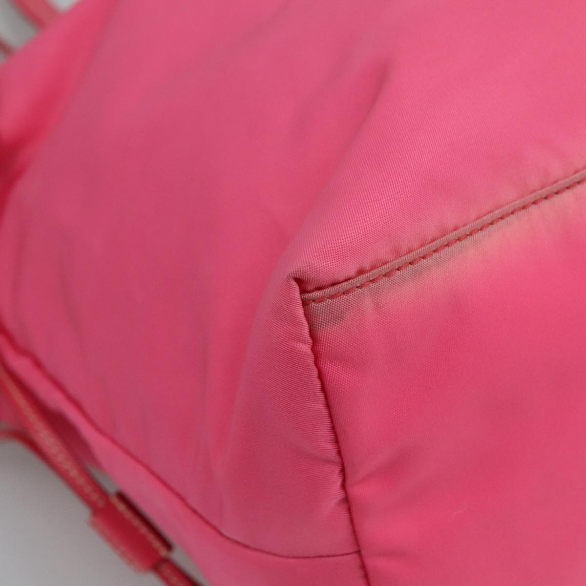 PRADA Tote Bag Nylon Pink Silver Auth 111353