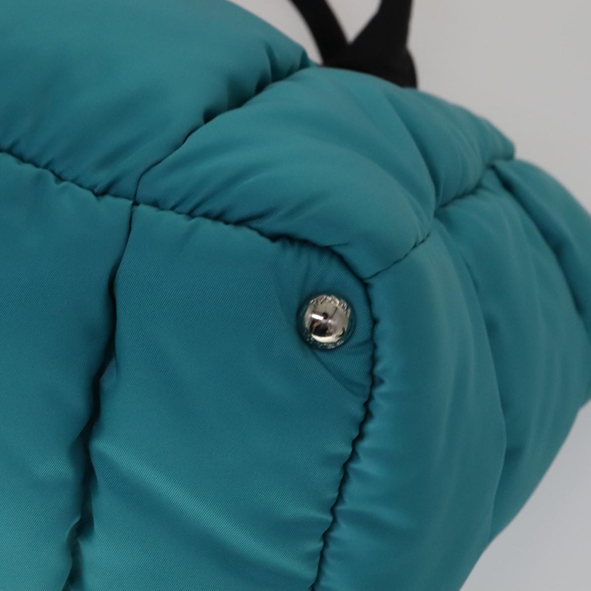 PRADA Hand Bag Nylon 2way Turquoise Blue Auth 111354V