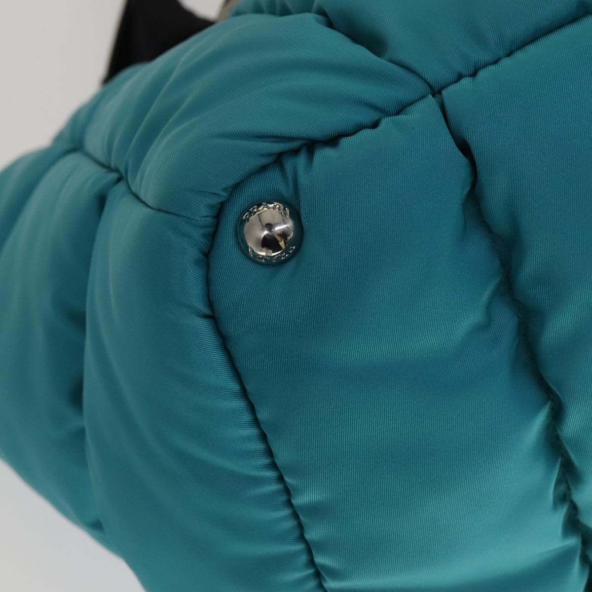 PRADA Hand Bag Nylon 2way Turquoise Blue Auth 111354V