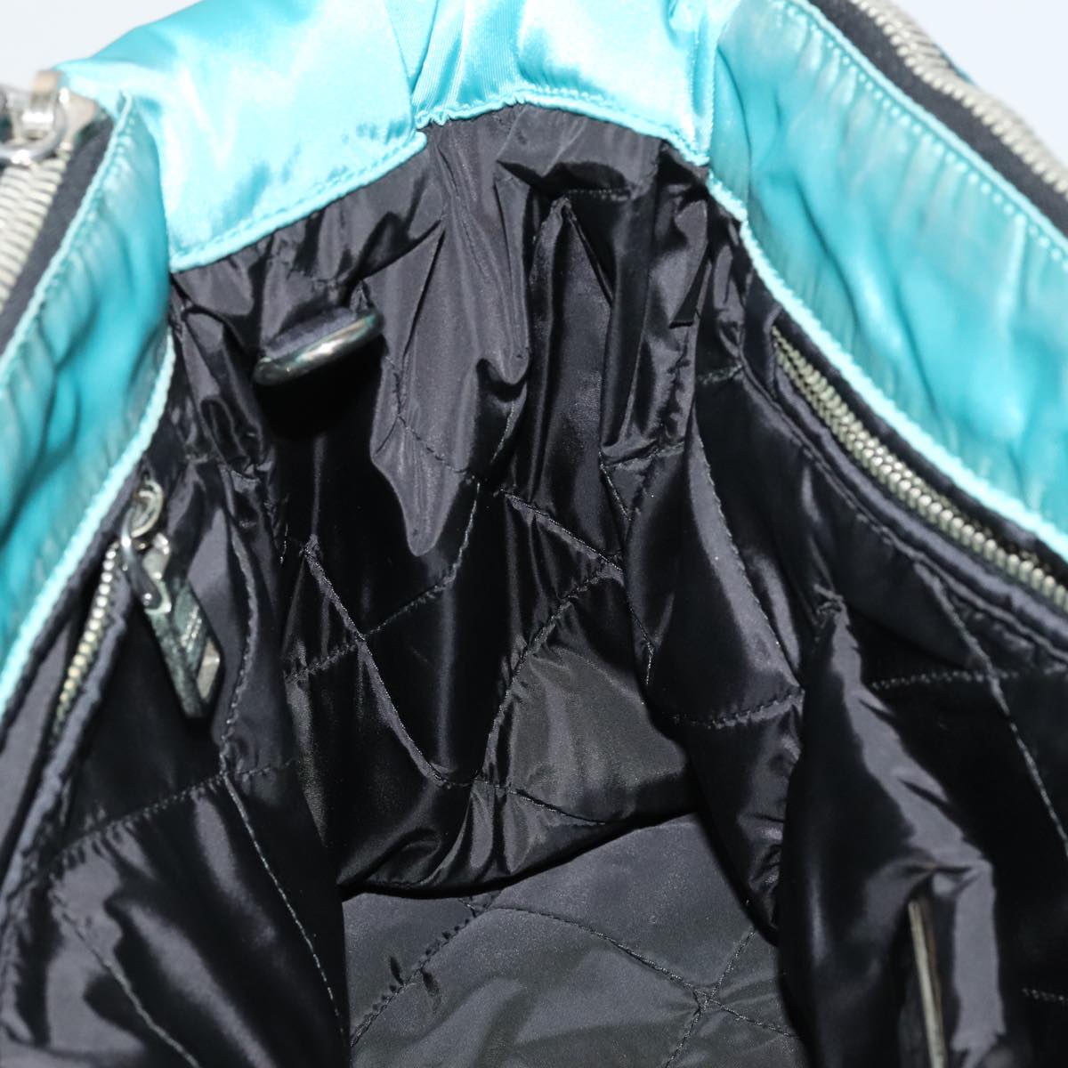 PRADA Hand Bag Nylon 2way Turquoise Blue Auth 111354V