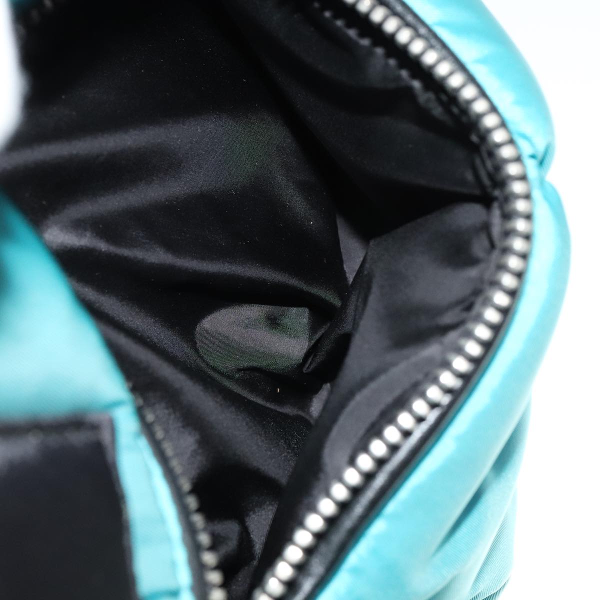 PRADA Hand Bag Nylon 2way Turquoise Blue Auth 111354V