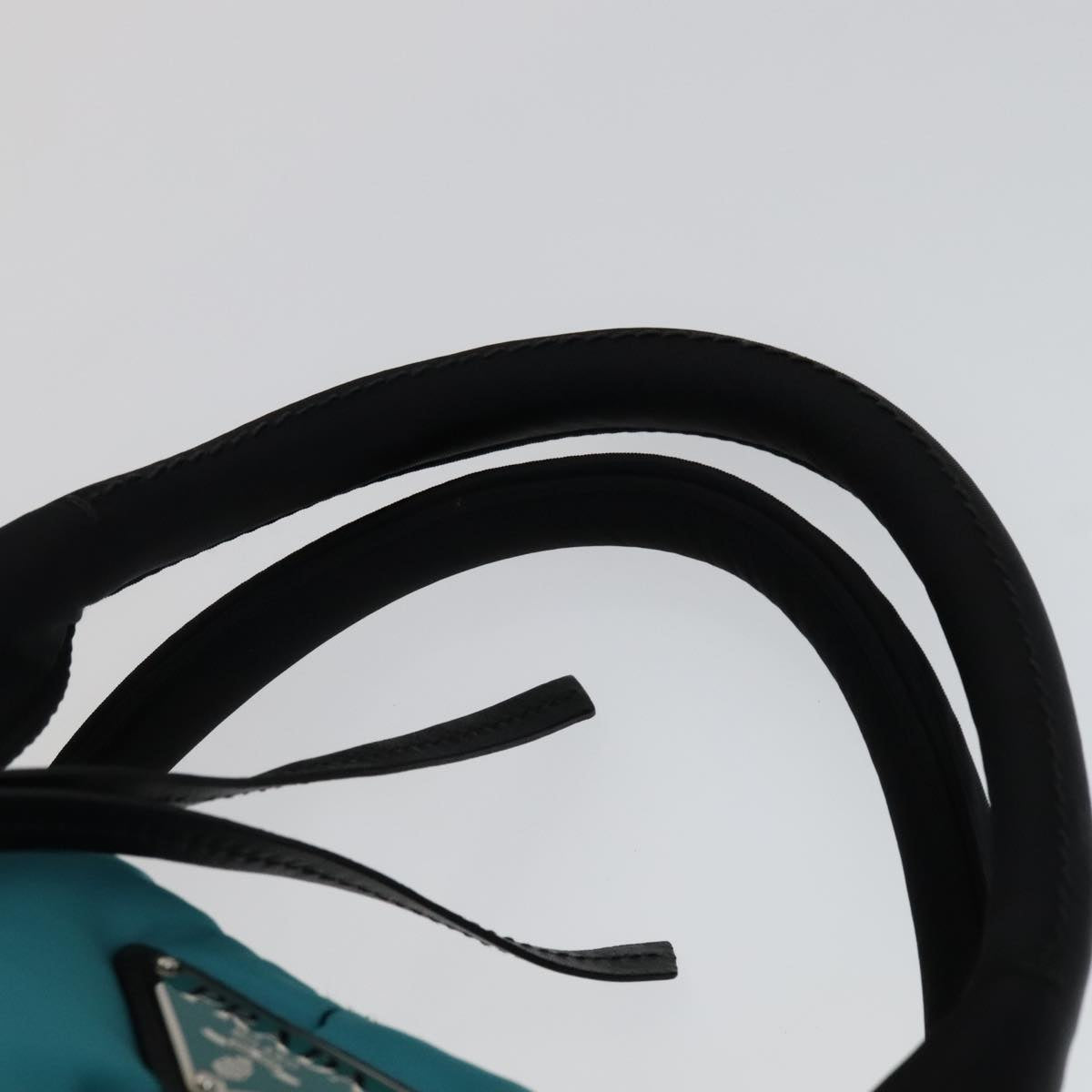 PRADA Hand Bag Nylon 2way Turquoise Blue Auth 111354V