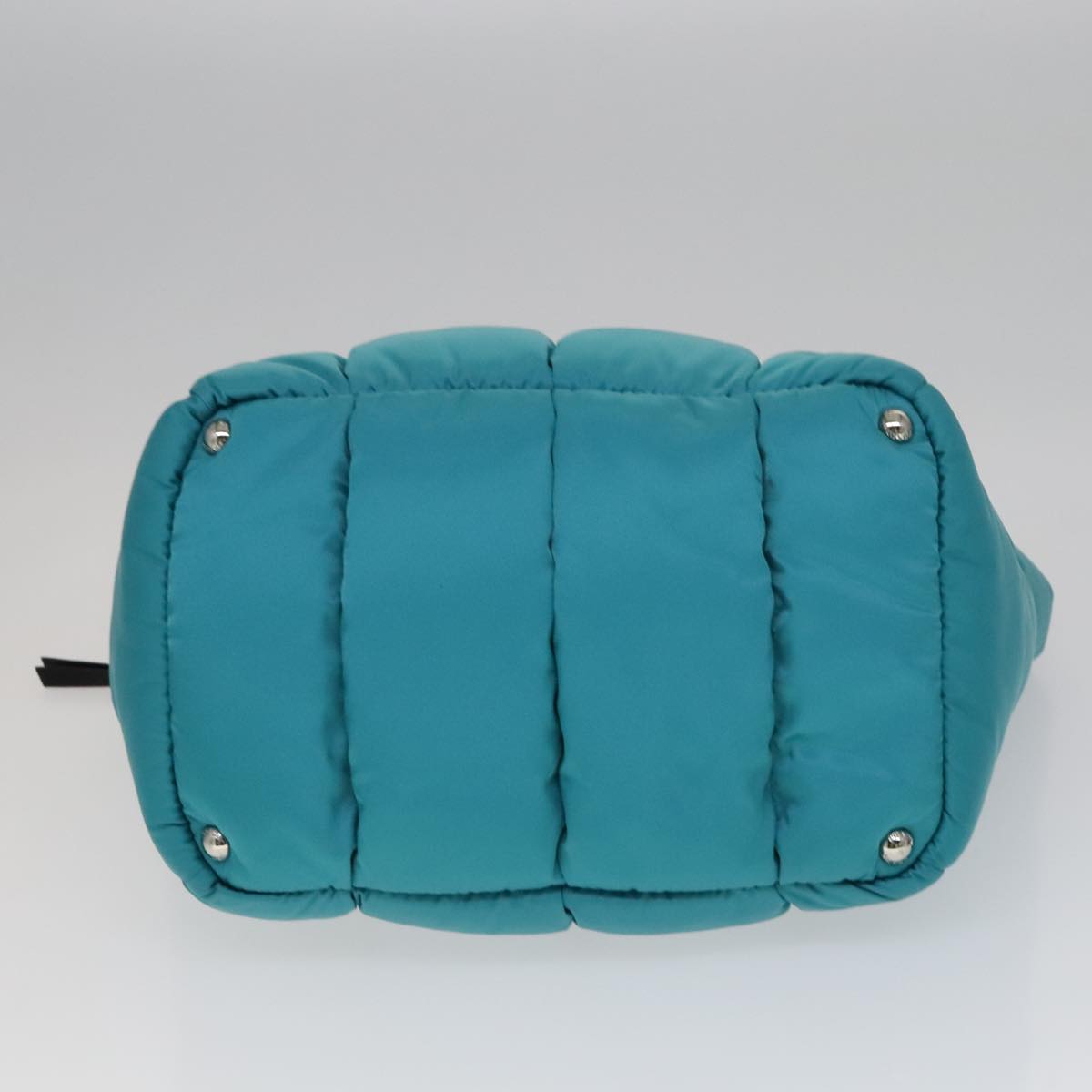 PRADA Hand Bag Nylon 2way Turquoise Blue Auth 111354V
