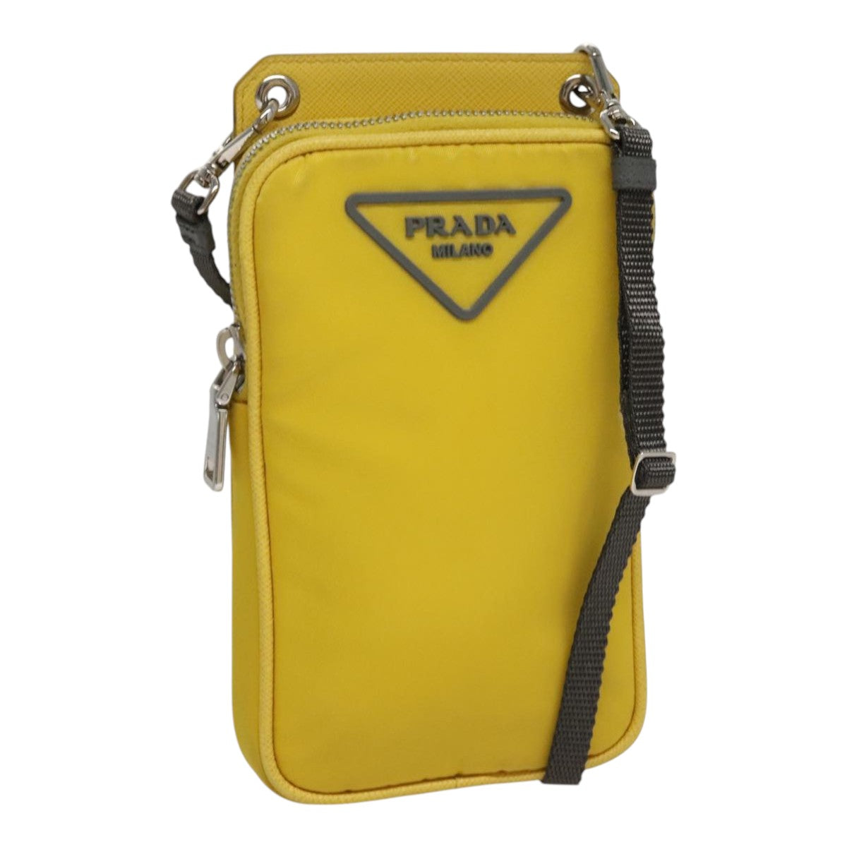 PRADA Shoulder Bag Nylon Yellow Auth 111355