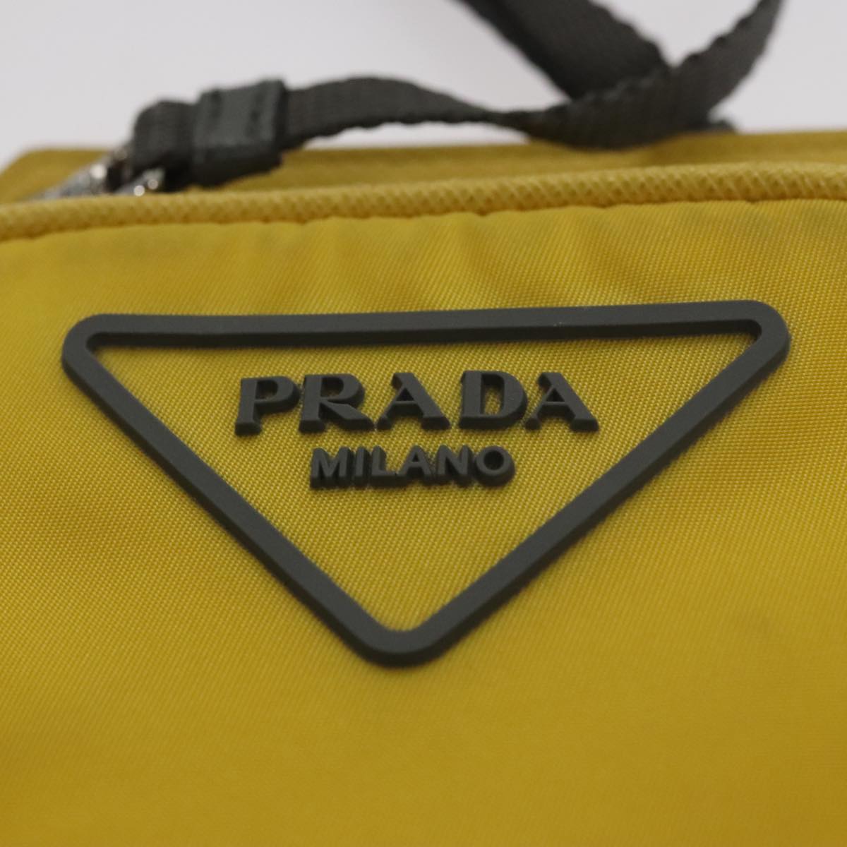 PRADA Shoulder Bag Nylon Yellow Auth 111355