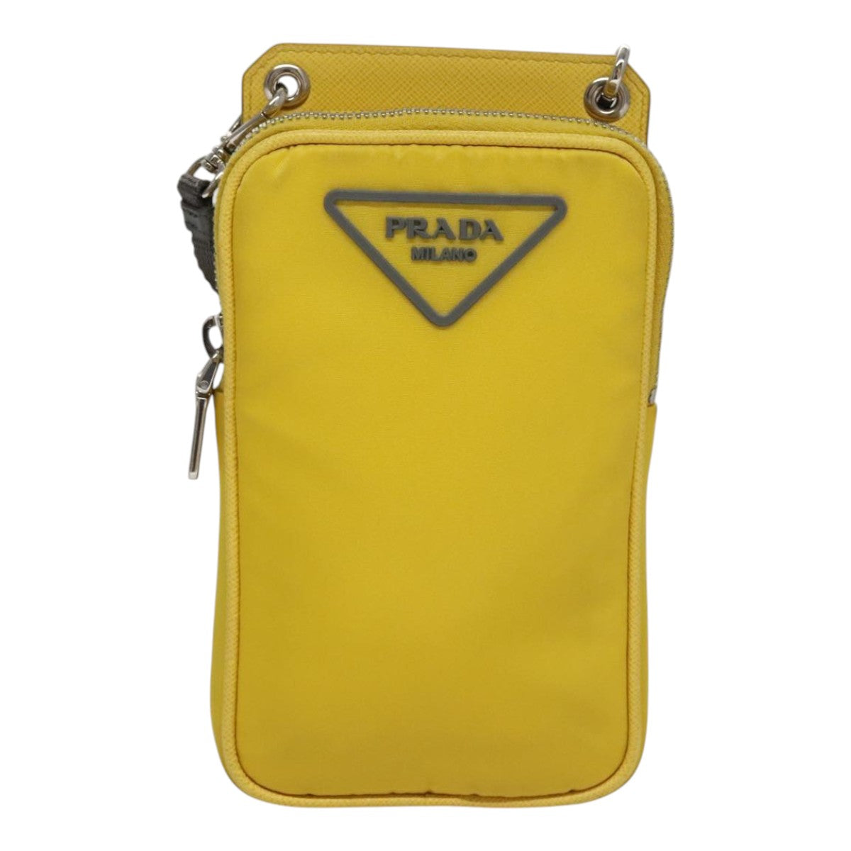PRADA Shoulder Bag Nylon Yellow Auth 111355
