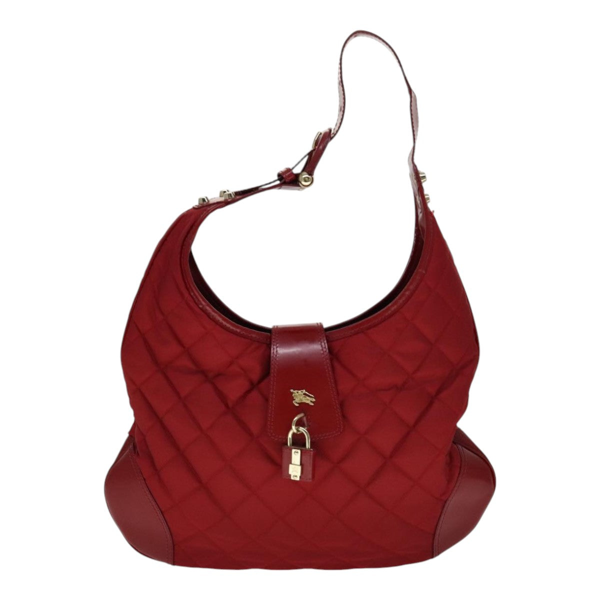 BURBERRY Shoulder Bag Nylon Red Auth 111357