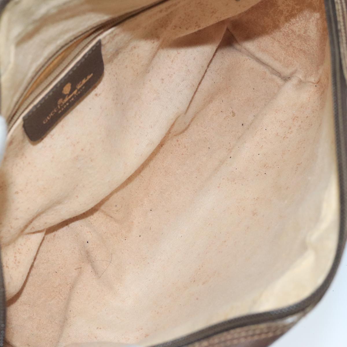 GUCCI GG Supreme Web Sherry Line Shoulder Bag PVC Beige 56 02 088 Auth 111361