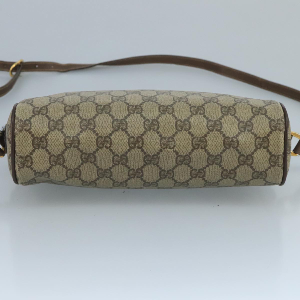 GUCCI GG Supreme Web Sherry Line Shoulder Bag PVC Beige 56 02 088 Auth 111361
