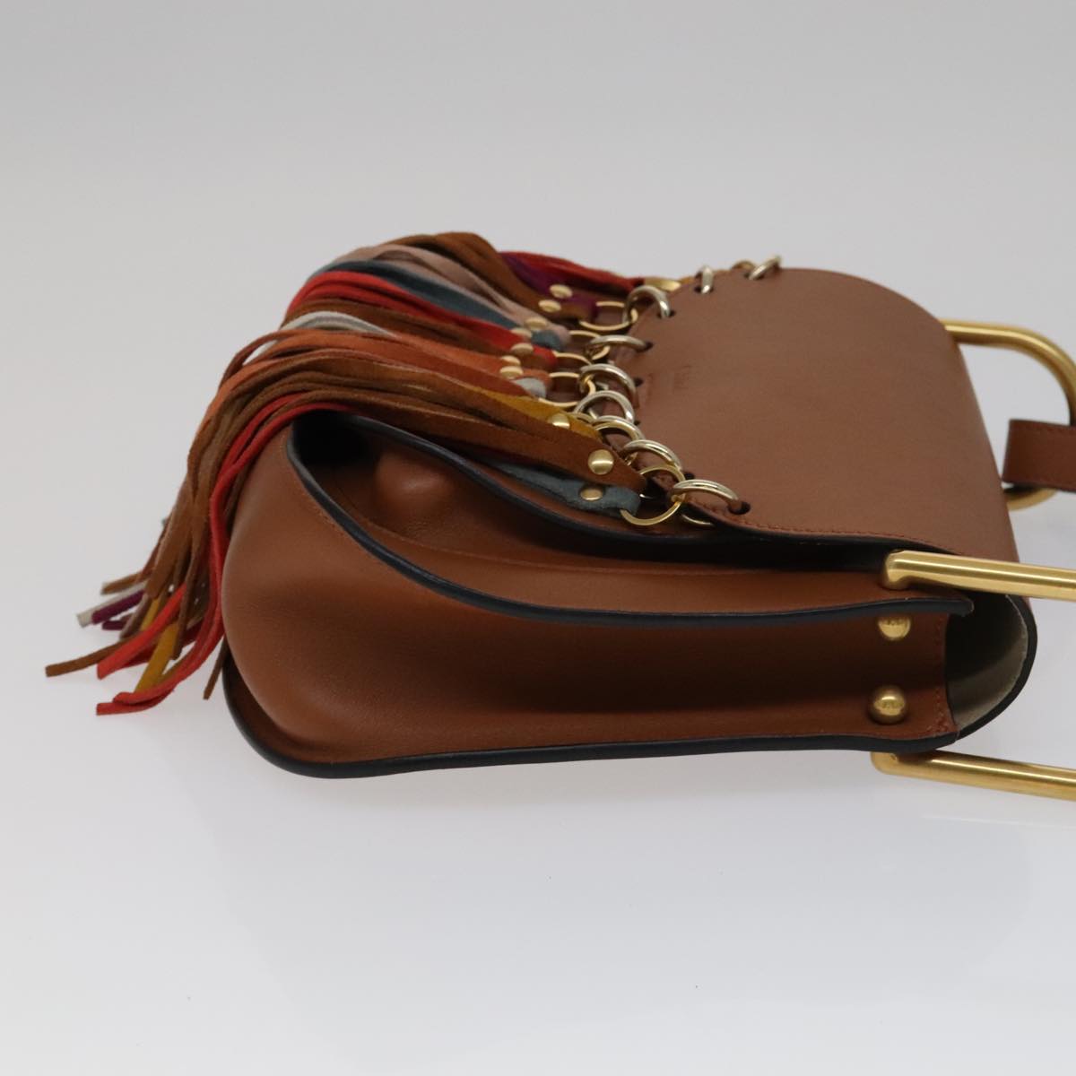 Chloe Shoulder Bag Leather Brown Auth 111369AM