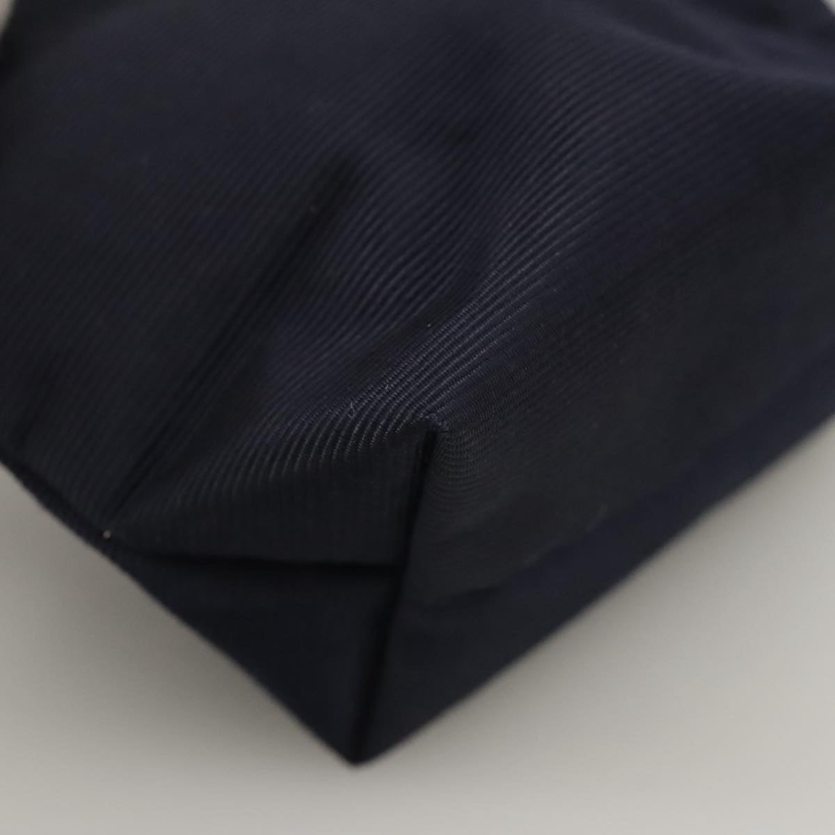 CELINE Circle Pouch Nylon Navy Gold Auth 111410