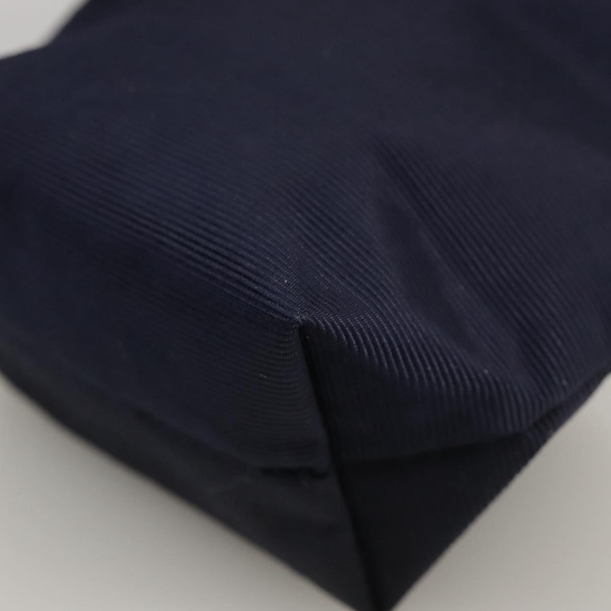 CELINE Circle Pouch Nylon Navy Gold Auth 111410