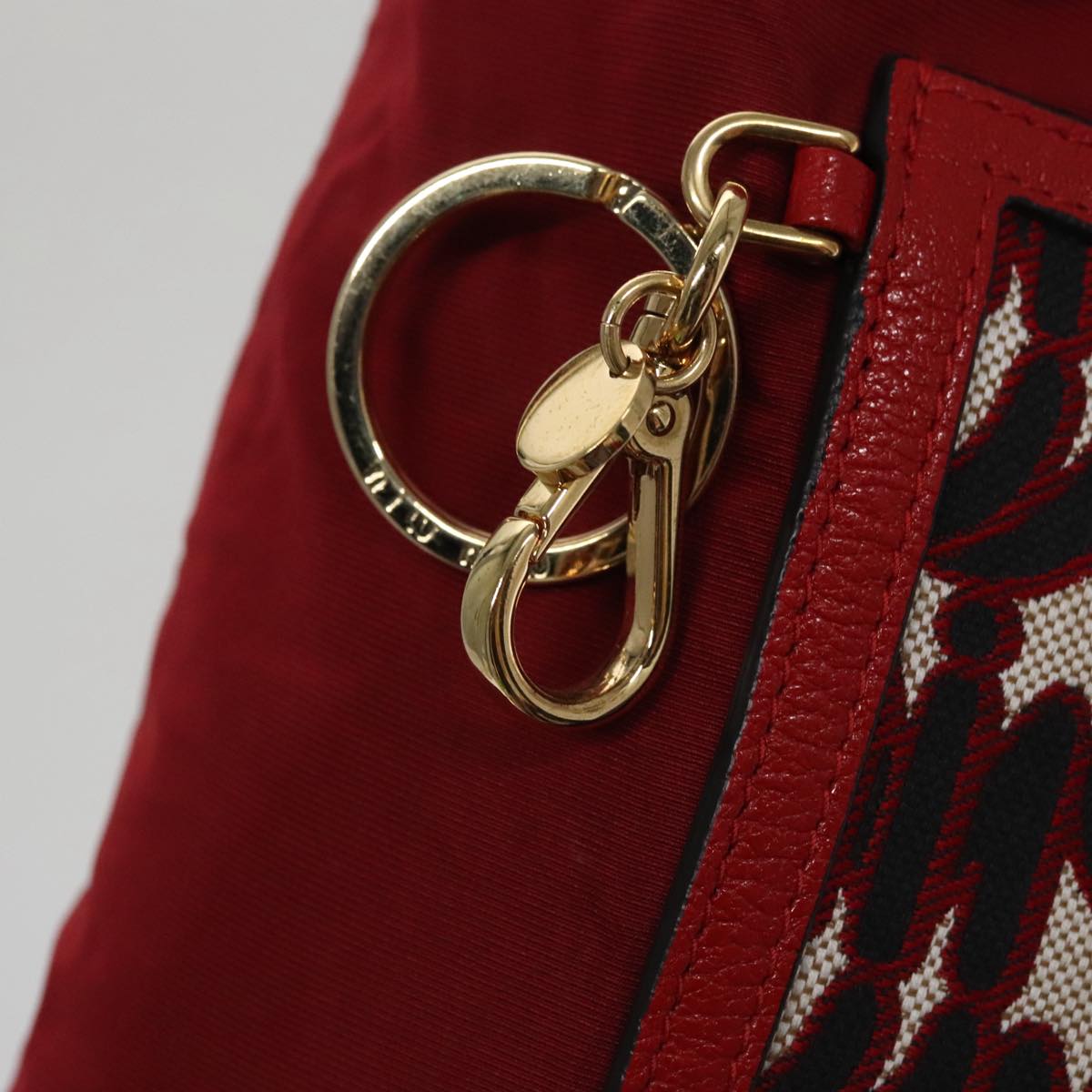 Miu Miu Folding Type Tote Bag Nylon Red Auth 111415V