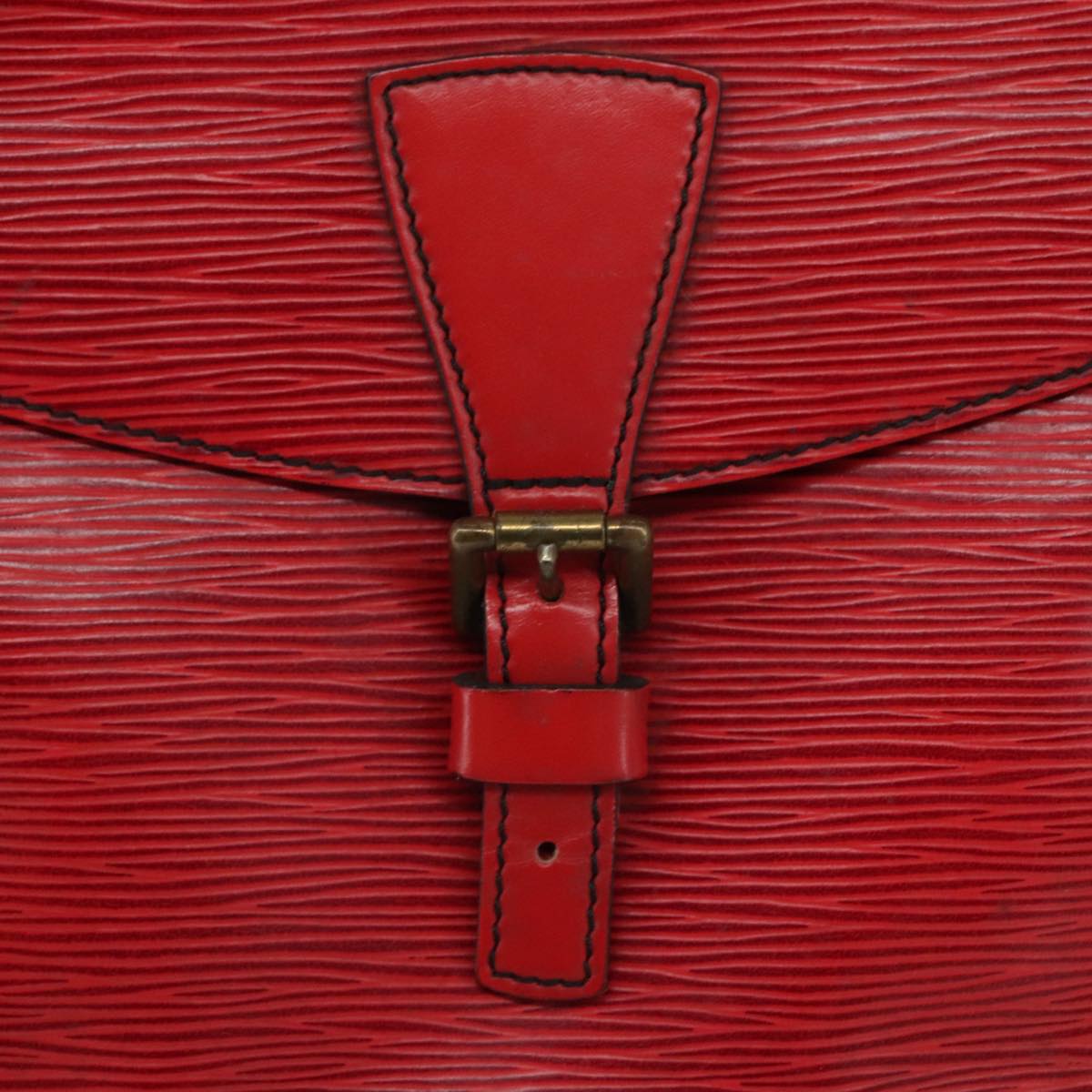 LOUIS VUITTON Epi Jeune Fille MM Shoulder Bag Red M52157 LV Auth 111421