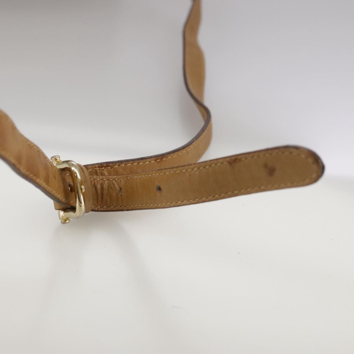 CELINE C Sulky Shoulder Bag PVC Beige Gold Auth 111437