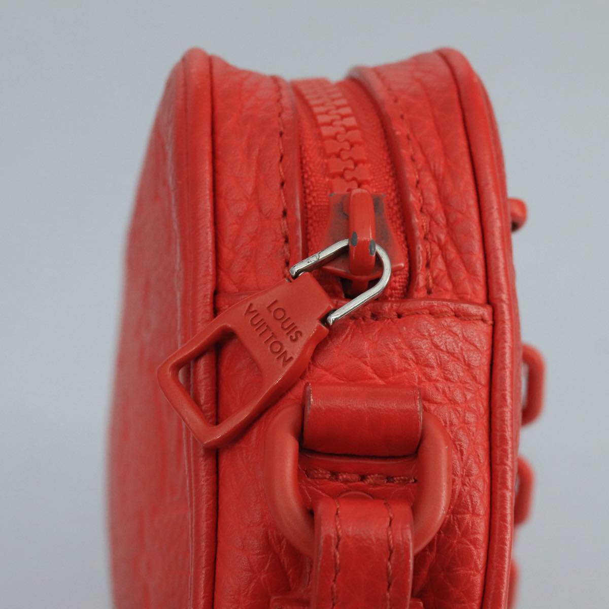LOUIS VUITTON Monogram Empreinte Pochette Volga Bag Red M53555 LV Auth 111442