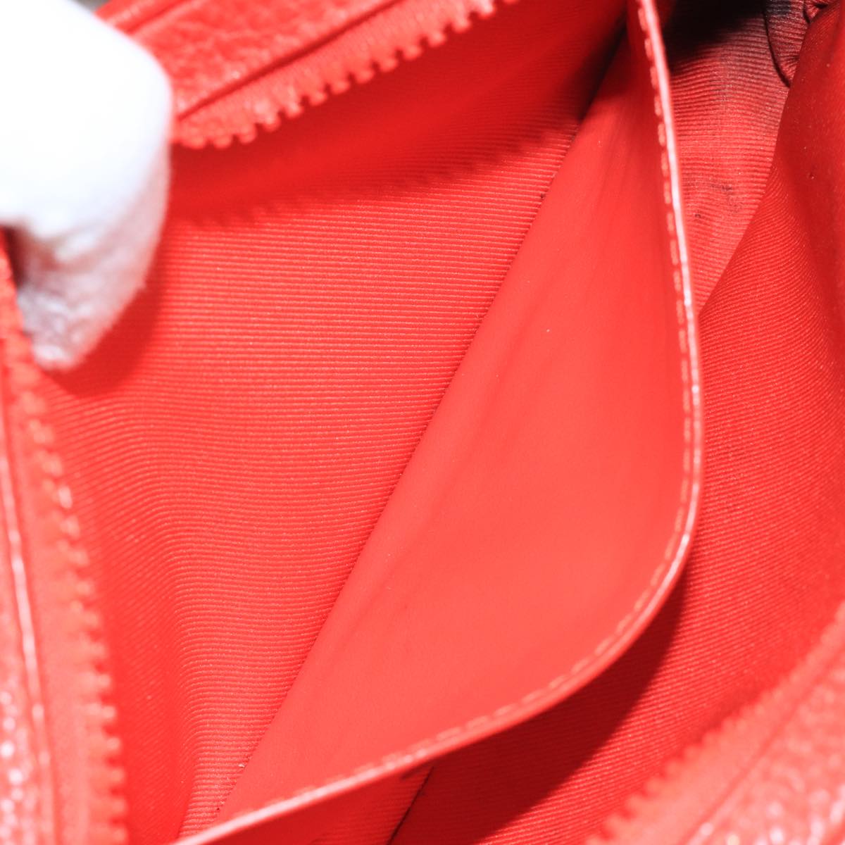 LOUIS VUITTON Monogram Empreinte Pochette Volga Bag Red M53555 LV Auth 111442
