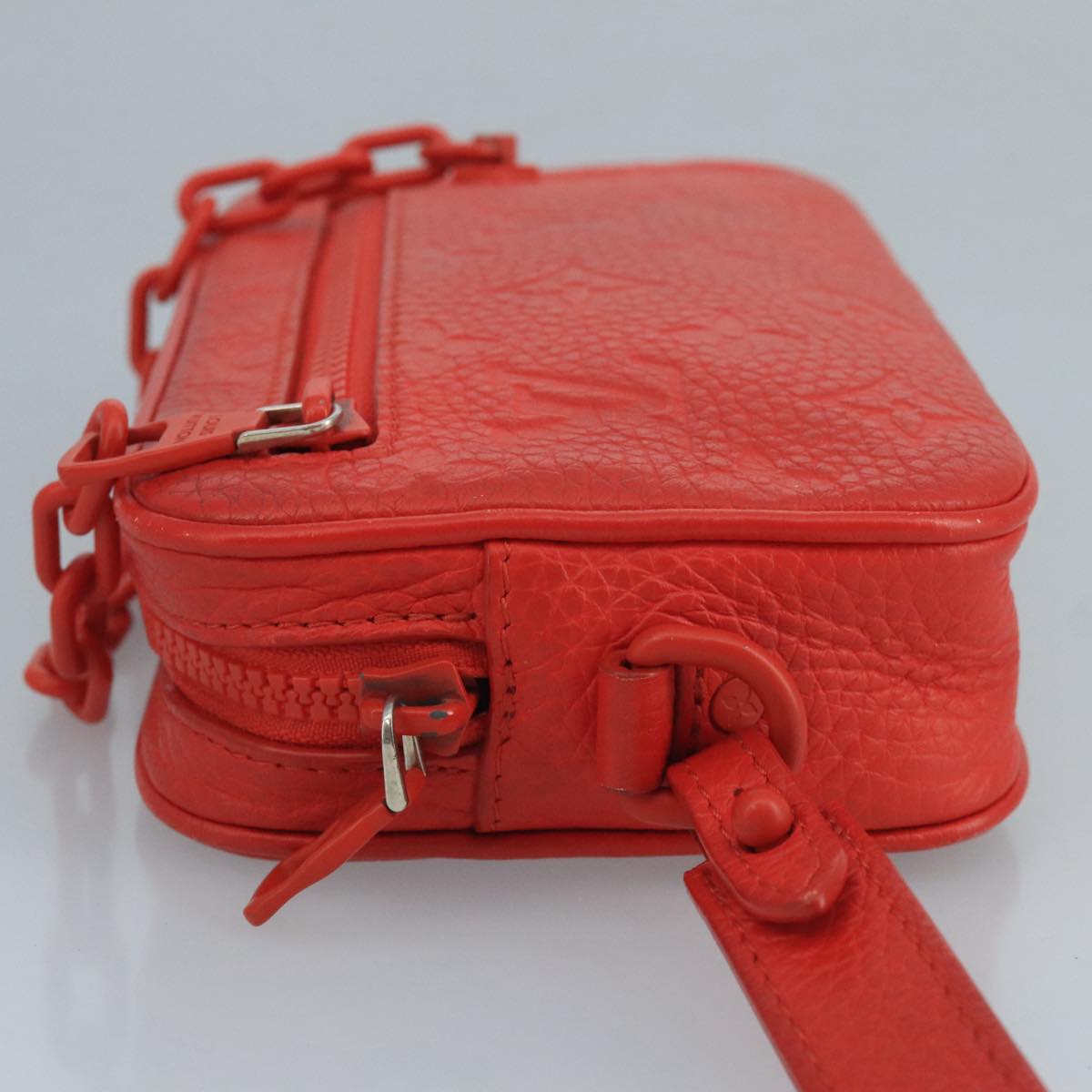 LOUIS VUITTON Monogram Empreinte Pochette Volga Bag Red M53555 LV Auth 111442