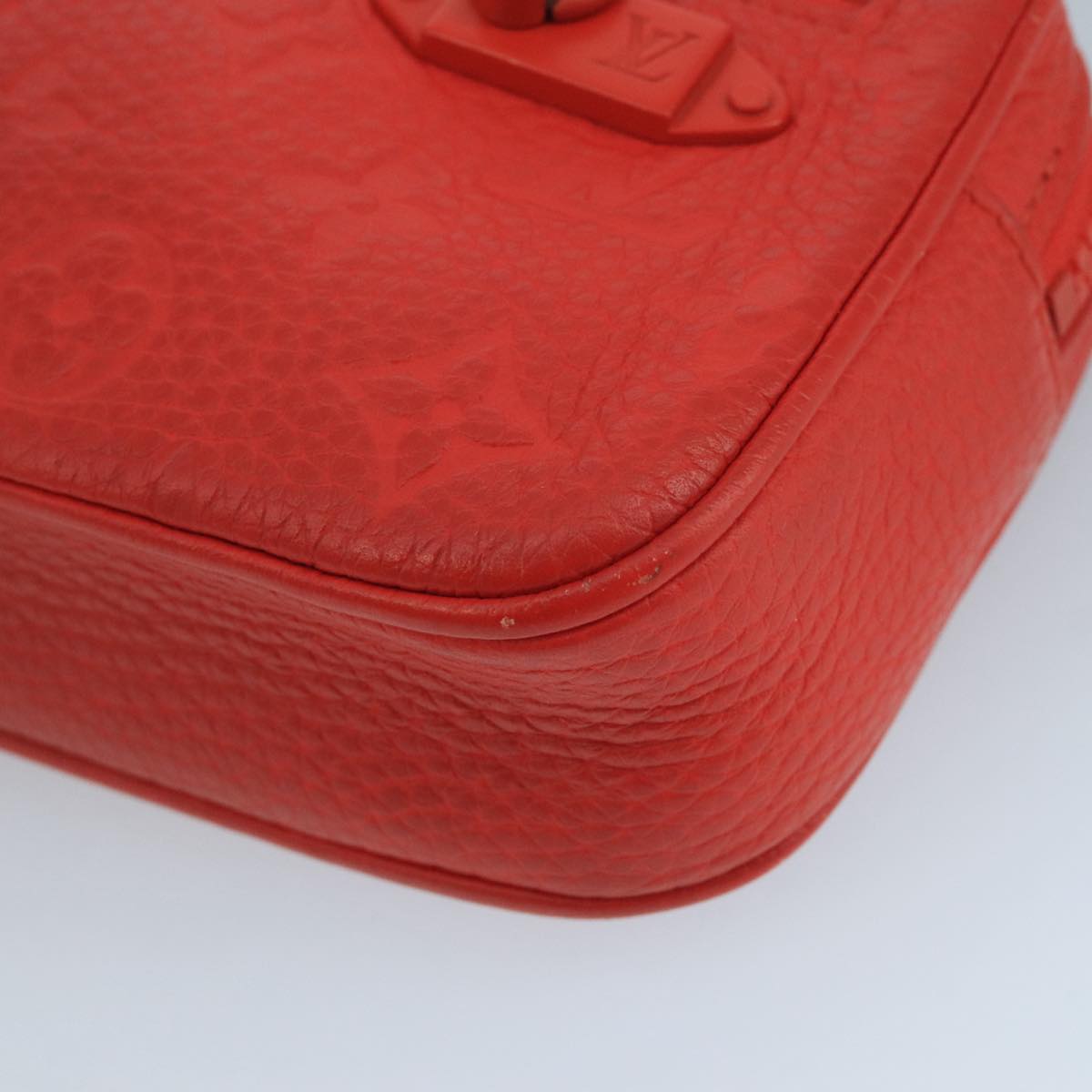 LOUIS VUITTON Monogram Empreinte Pochette Volga Bag Red M53555 LV Auth 111442