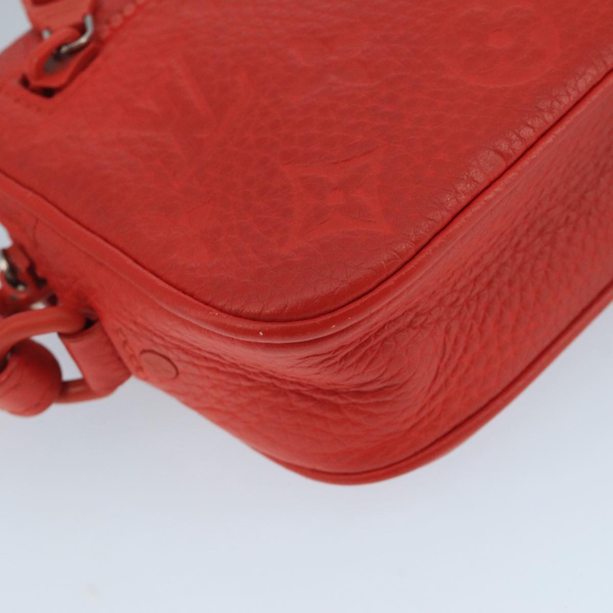 LOUIS VUITTON Monogram Empreinte Pochette Volga Bag Red M53555 LV Auth 111442