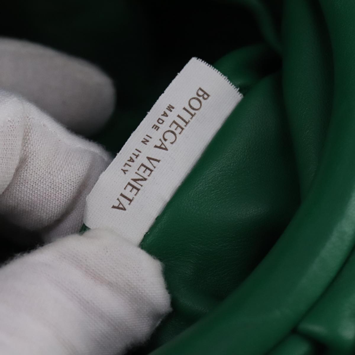 BOTTEGA VENETA Chain Shoulder Bag Leather Green Auth 111467V