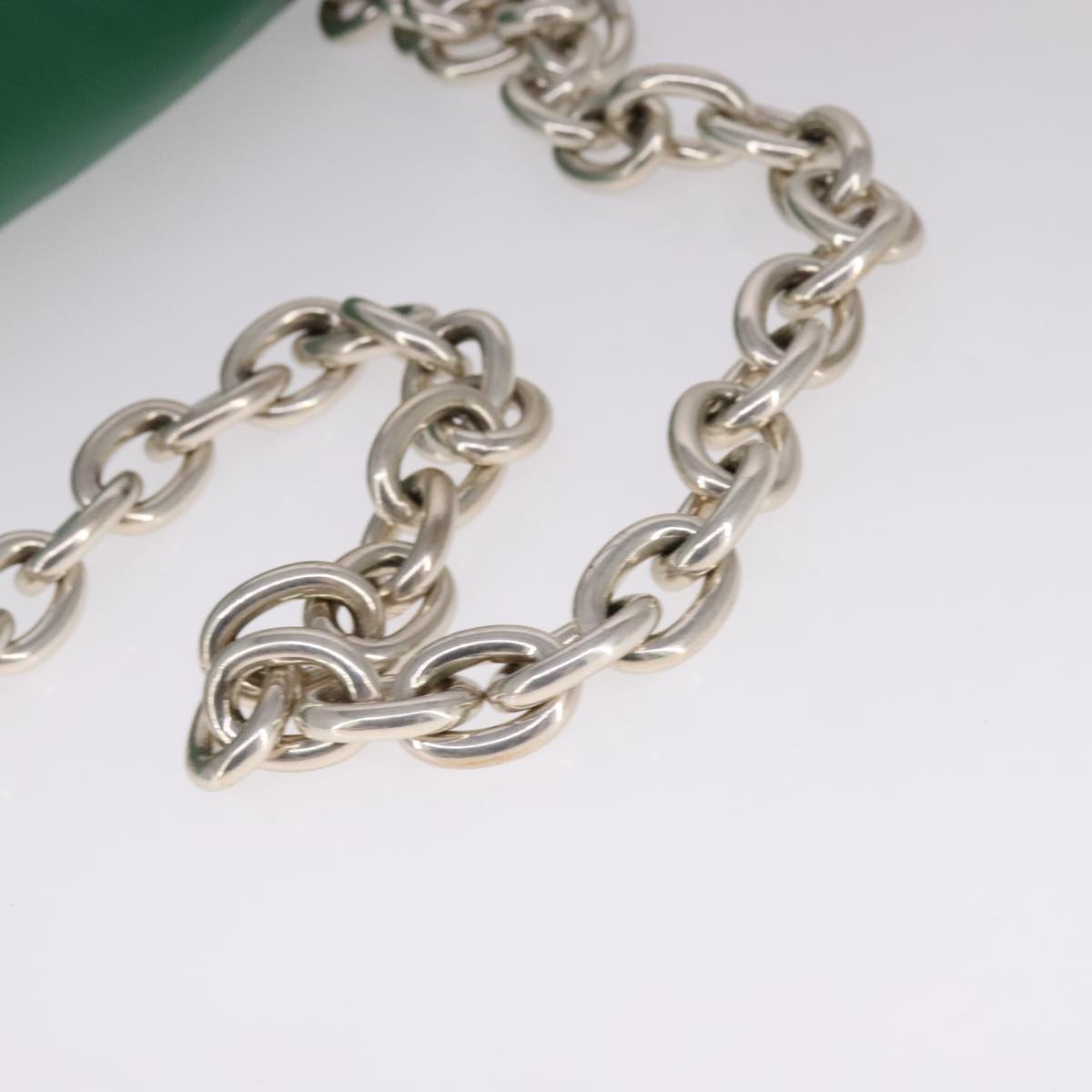 BOTTEGA VENETA Chain Shoulder Bag Leather Green Auth 111467V