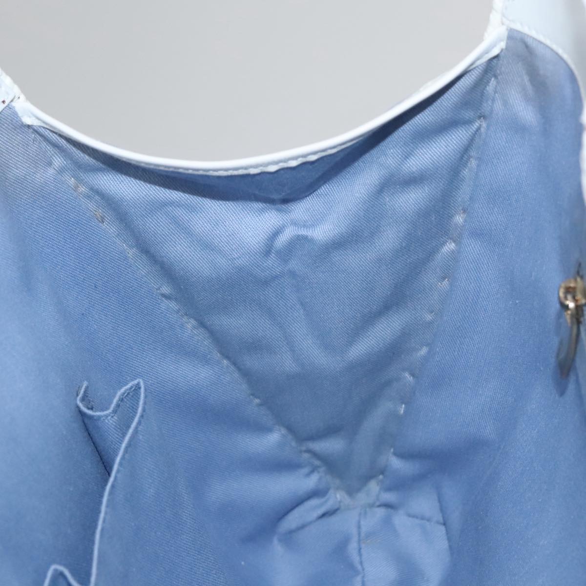 Salvatore Ferragamo Gancini Hand Bag Wicker White Auth 111468