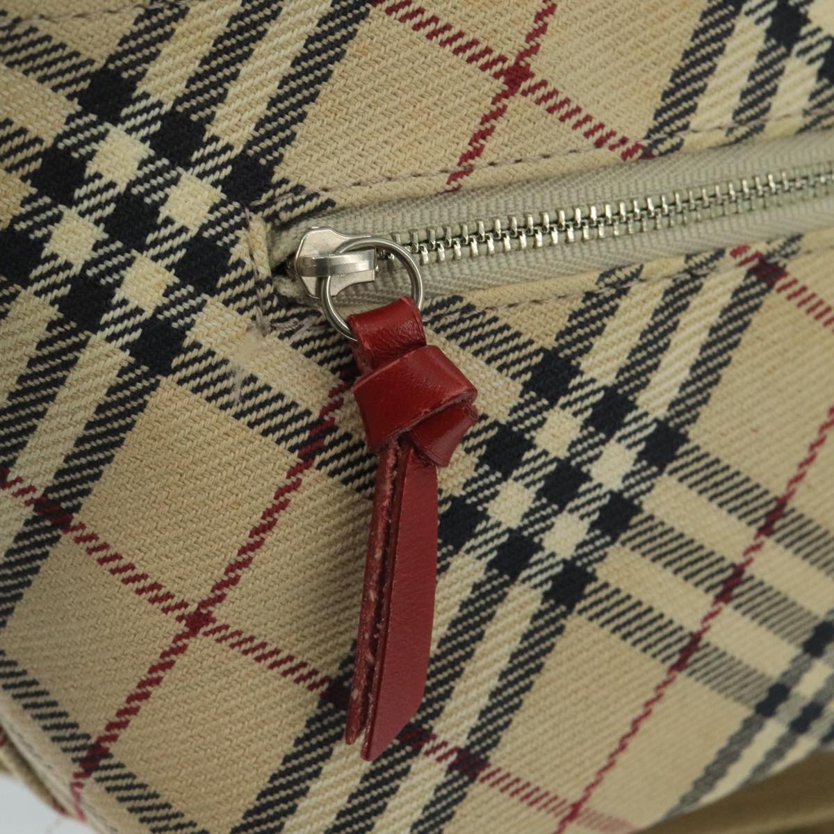 BURBERRY Nova Check Blue Label Shoulder Bag Canvas Beige Auth 111495