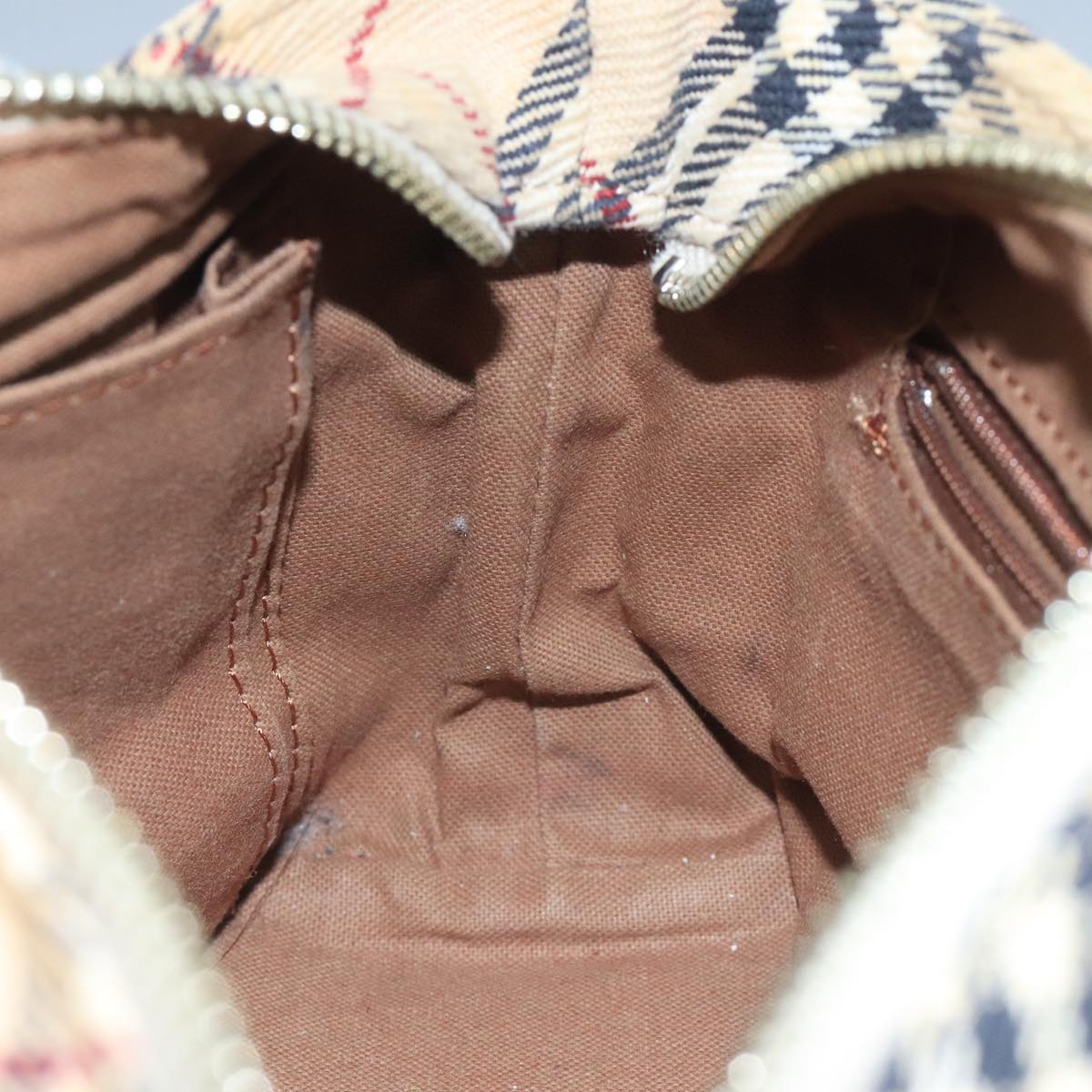 BURBERRY Nova Check Blue Label Shoulder Bag Canvas Beige Auth 111495