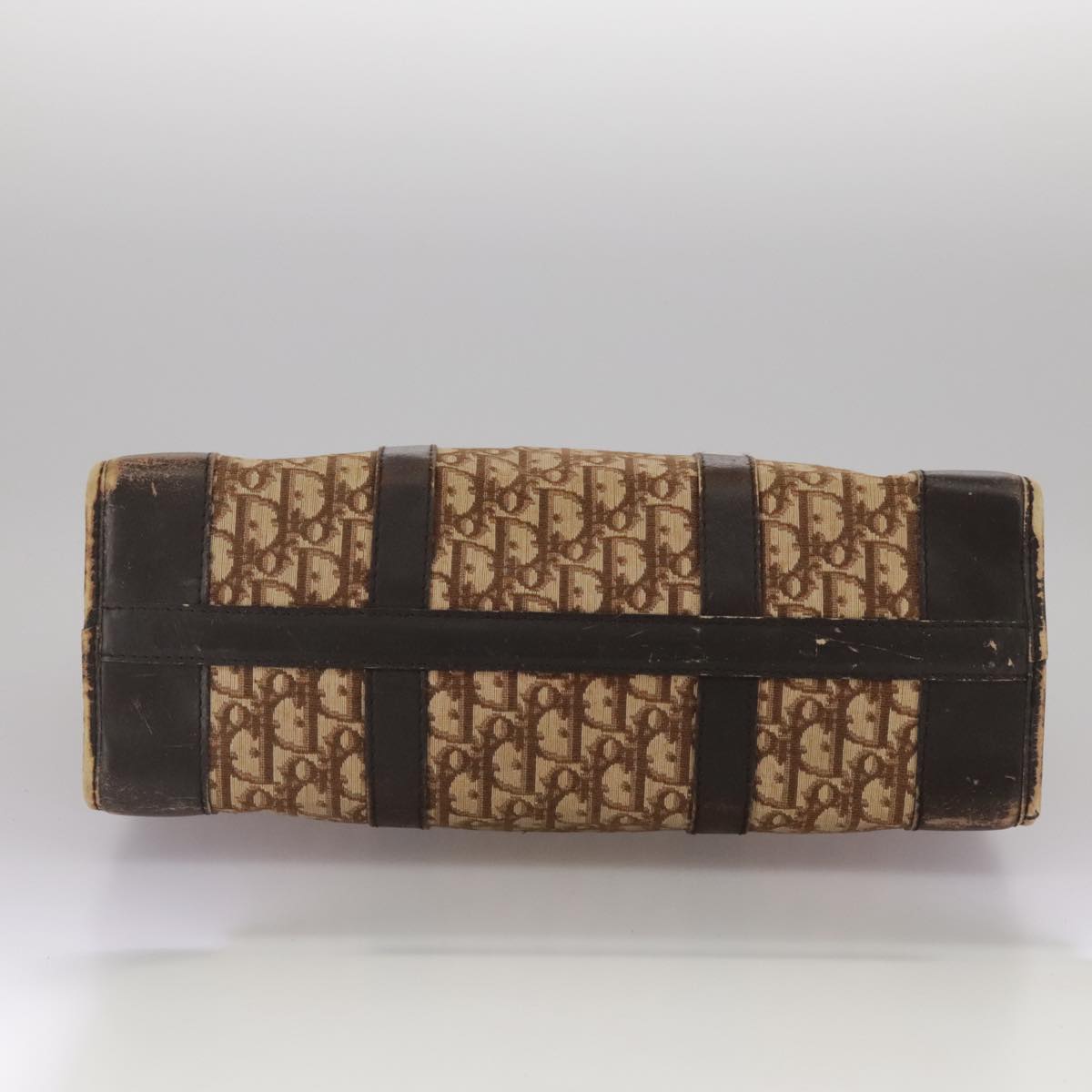 Christian Dior Trotter Canvas Hand Bag Brown Auth 111521