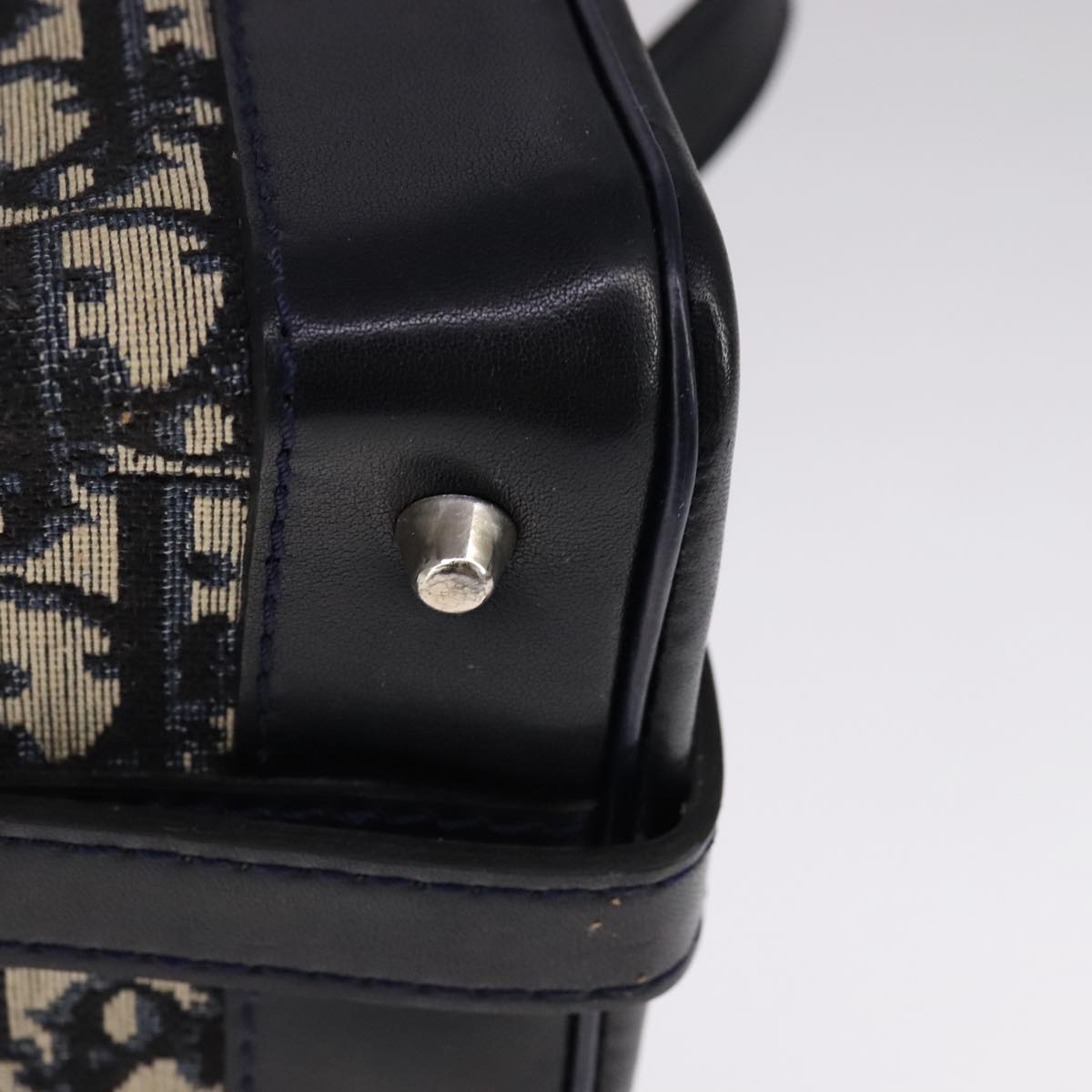 Christian Dior Trotter Canvas Shoulder Bag Navy Auth 111522