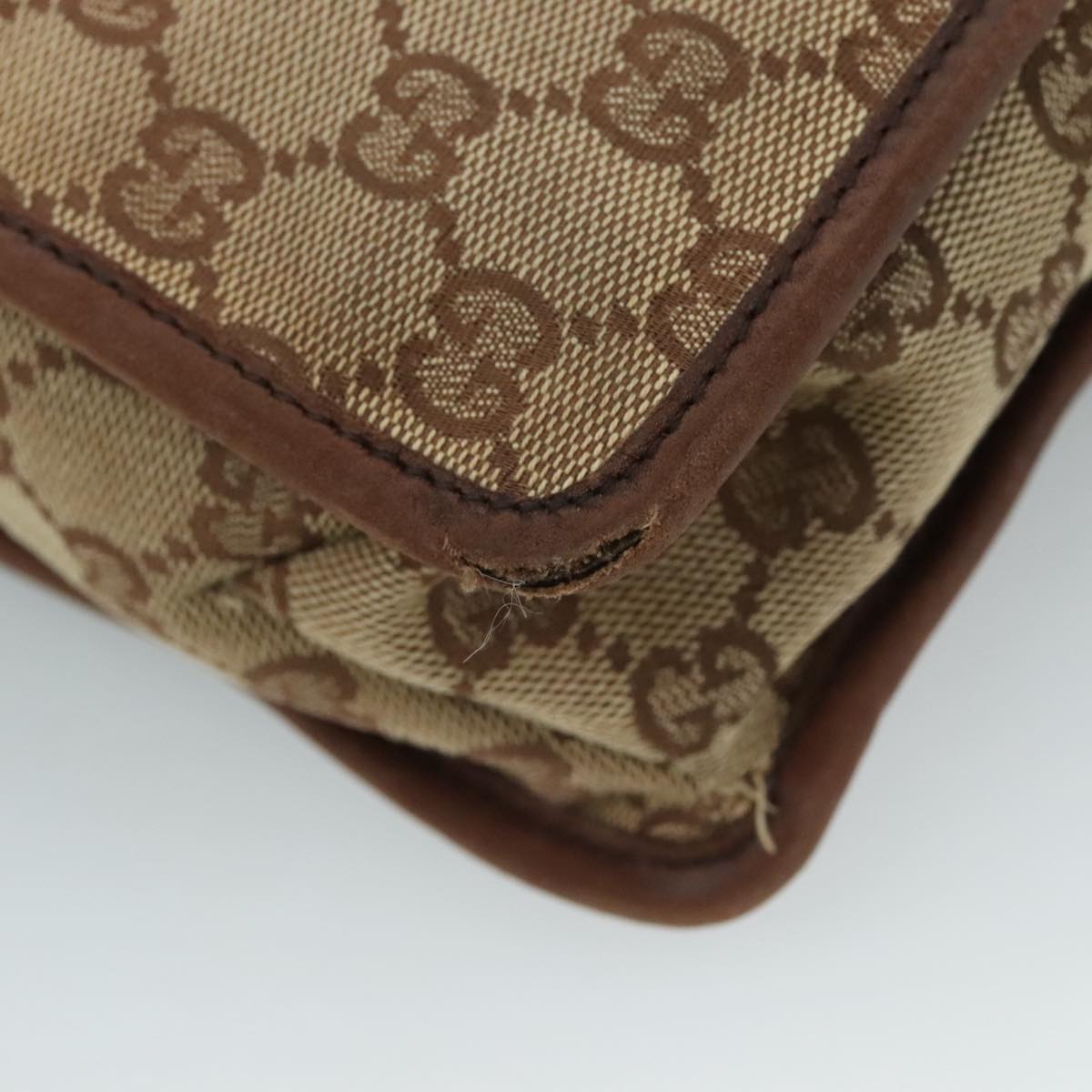 GUCCI GG Canvas Shoulder Bag Beige 91762 Auth 111560