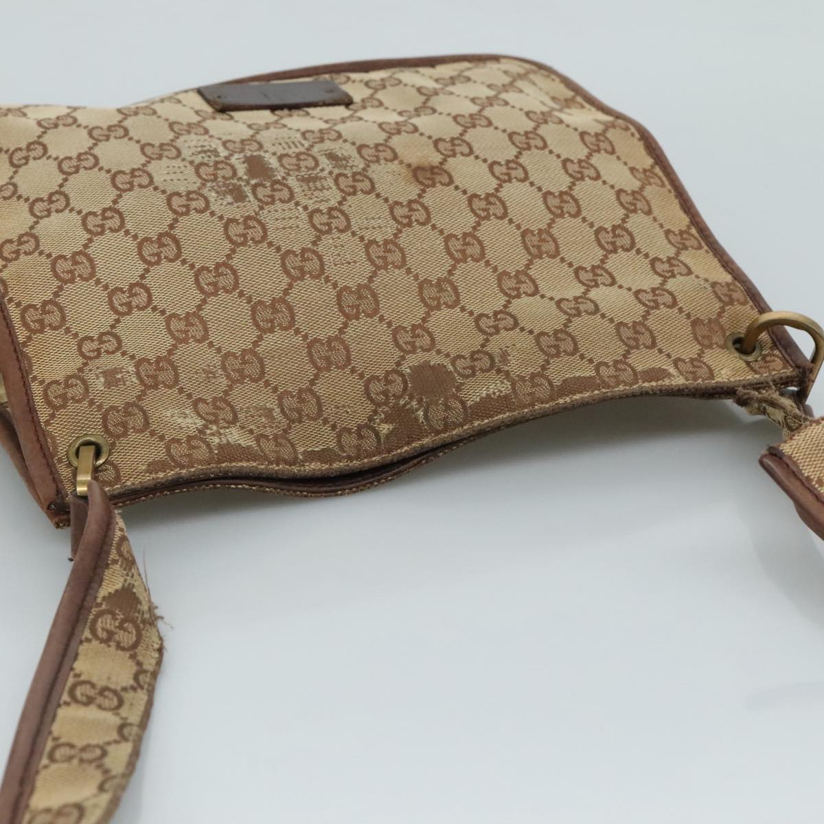 GUCCI GG Canvas Shoulder Bag Beige 91762 Auth 111560