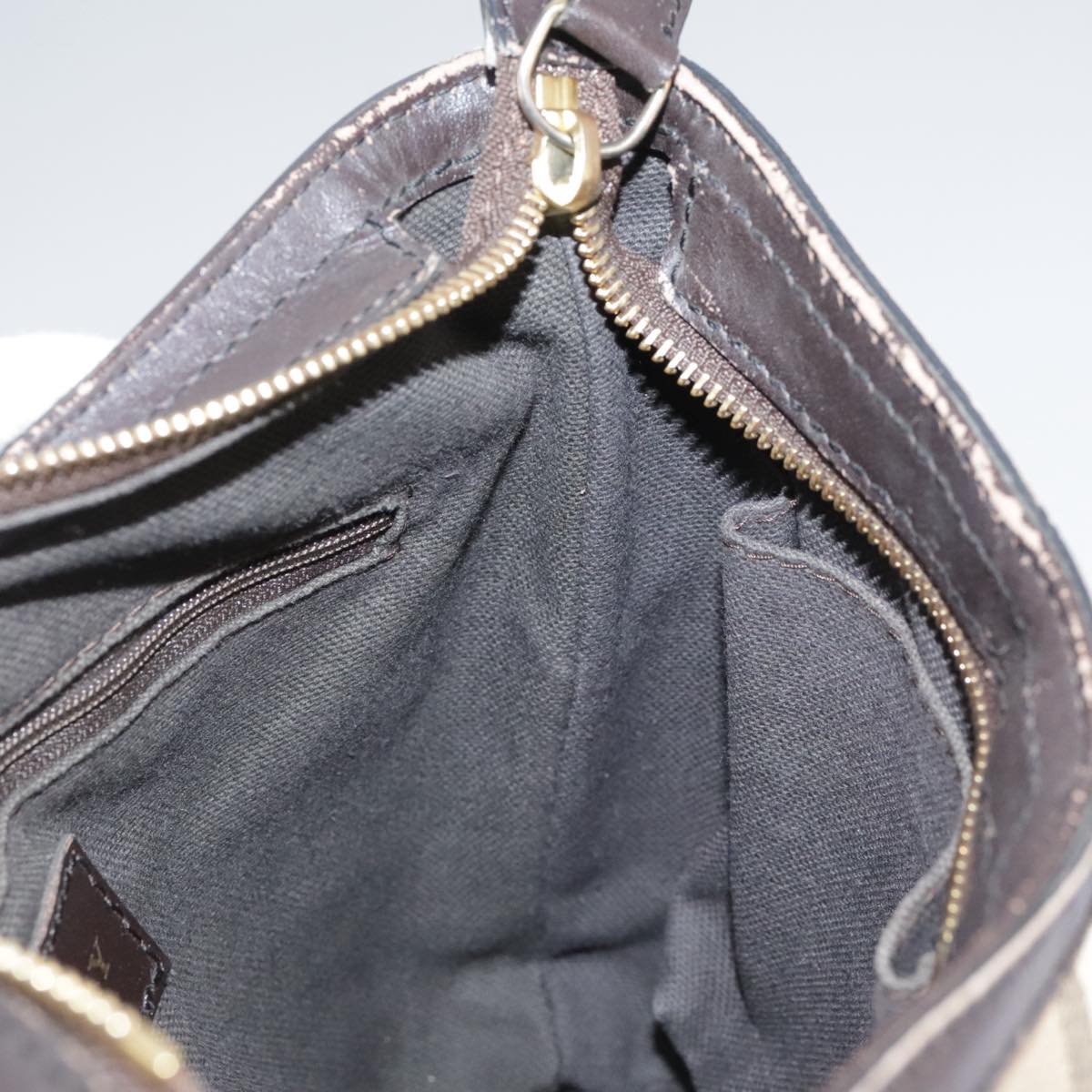 BURBERRY Nova Check Shoulder Bag PVC Beige Brown gold Auth 111586