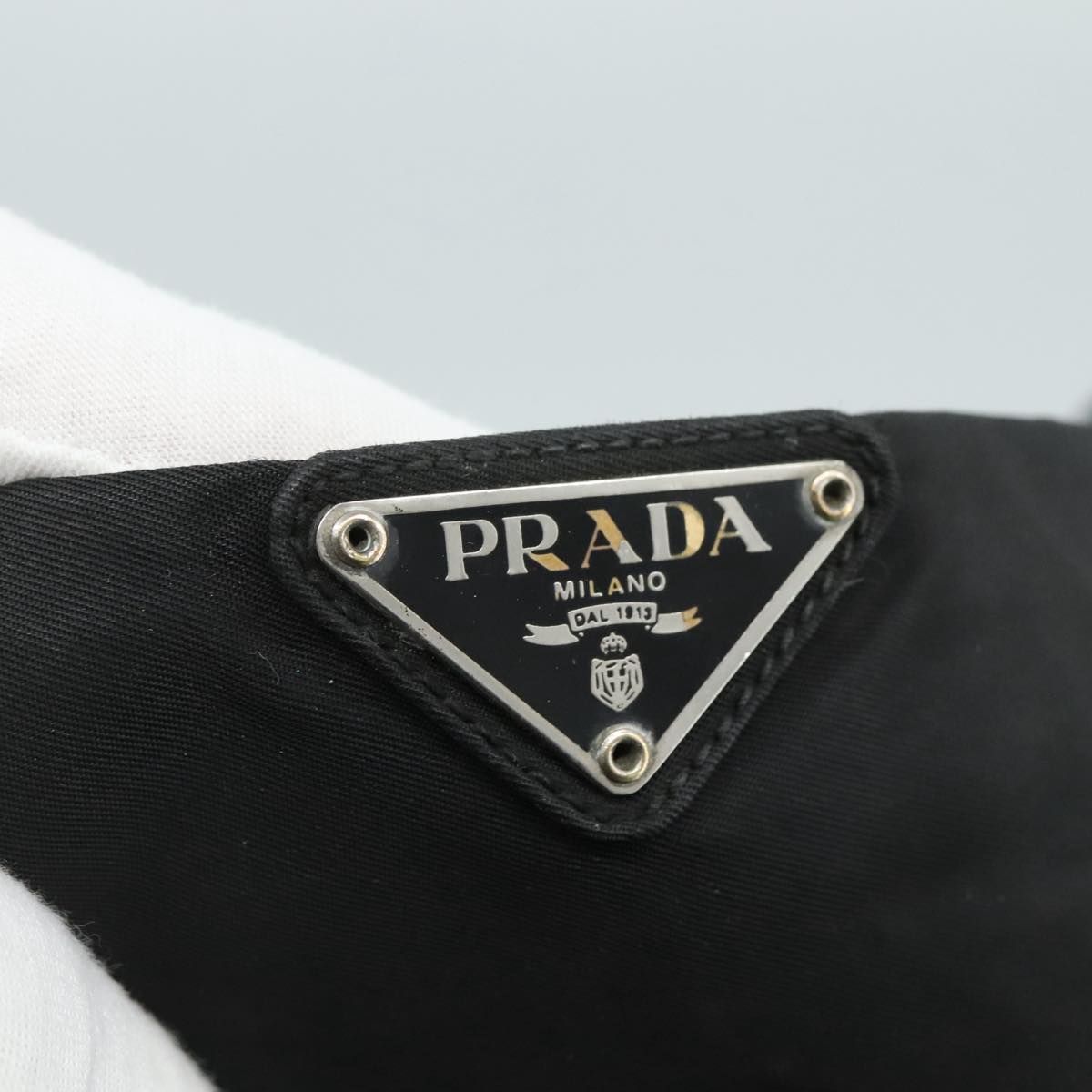 PRADA Shoulder Bag Nylon Black Auth 111609