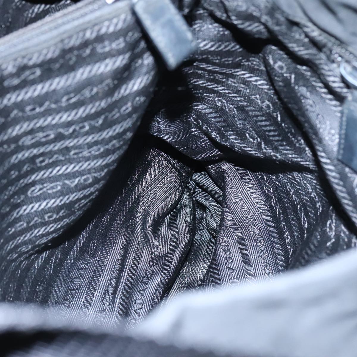 PRADA Shoulder Bag Nylon Black Auth 111609
