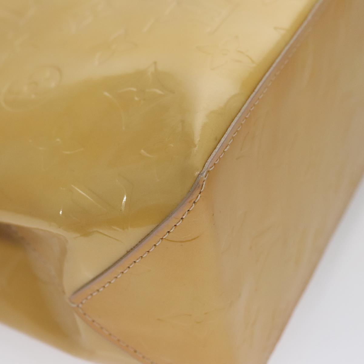 LOUIS VUITTON Monogram Vernis Reade PM Hand Bag Beige M91334 LV Auth 111703