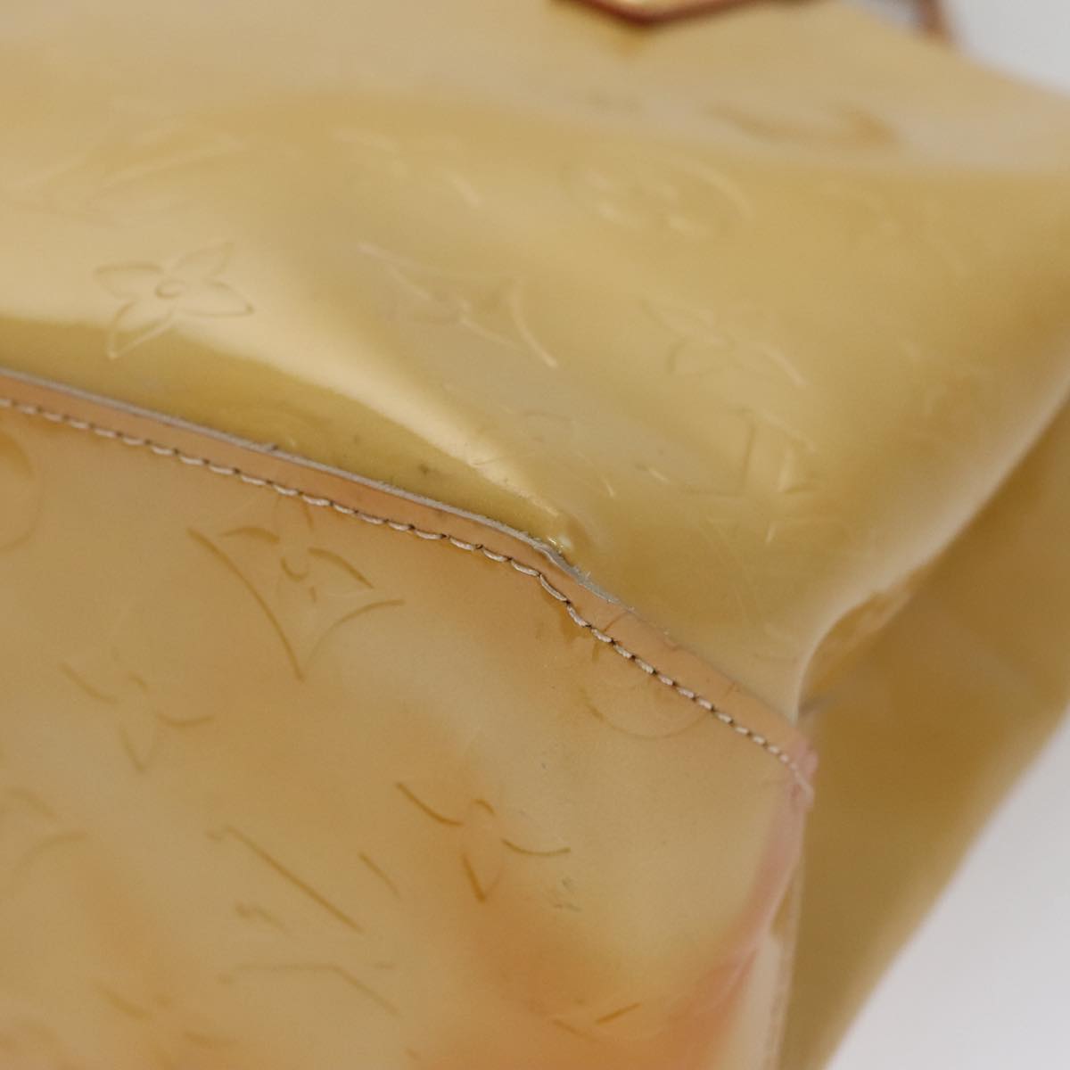 LOUIS VUITTON Monogram Vernis Reade PM Hand Bag Beige M91334 LV Auth 111703