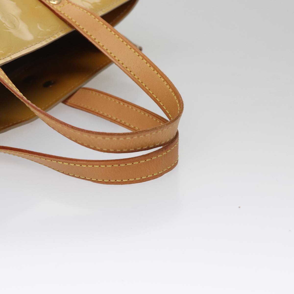 LOUIS VUITTON Monogram Vernis Reade PM Hand Bag Beige M91334 LV Auth 111703