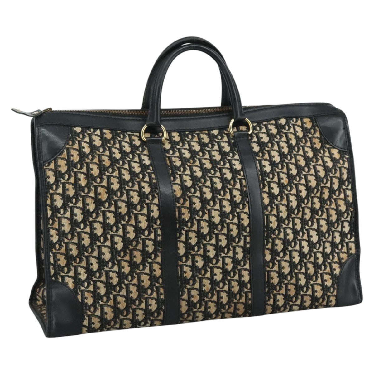 Christian Dior Trotter Canvas Boston Bag Navy Auth 111760