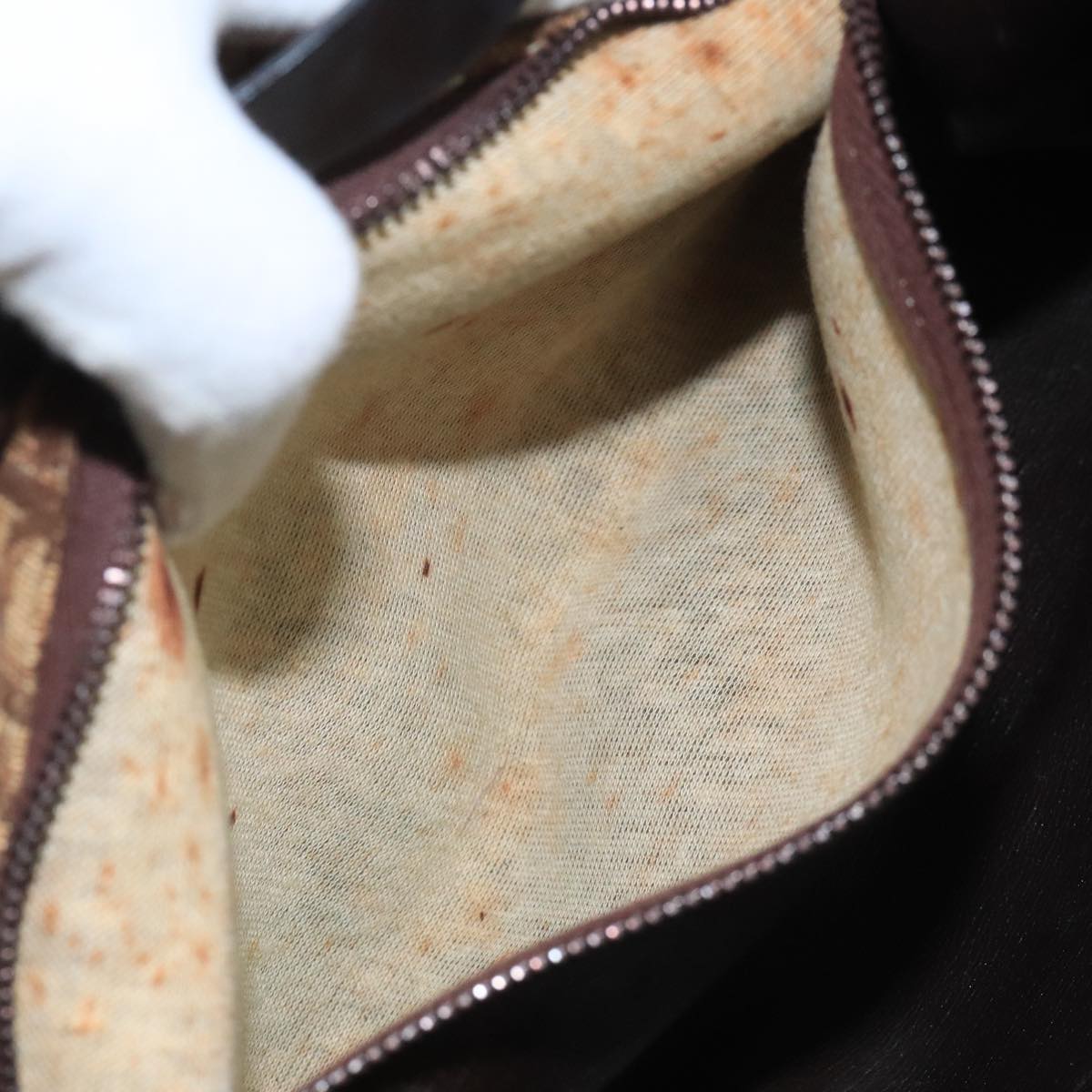 Christian Dior Trotter Canvas Shoulder Bag Brown Auth 111761