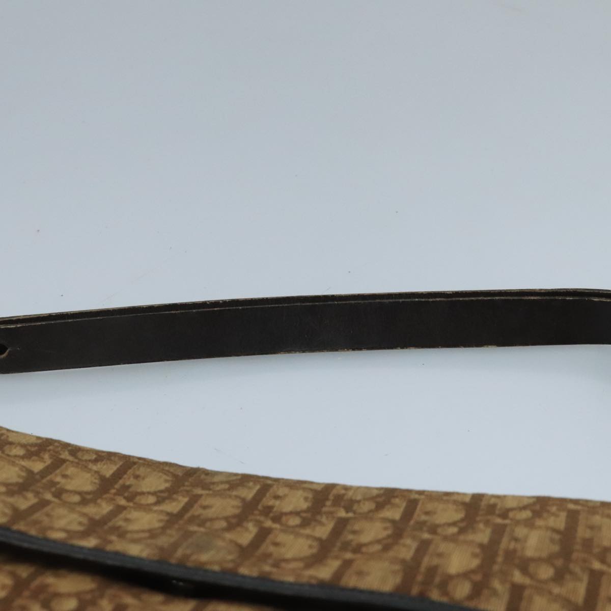 Christian Dior Trotter Canvas Shoulder Bag Brown Auth 111761