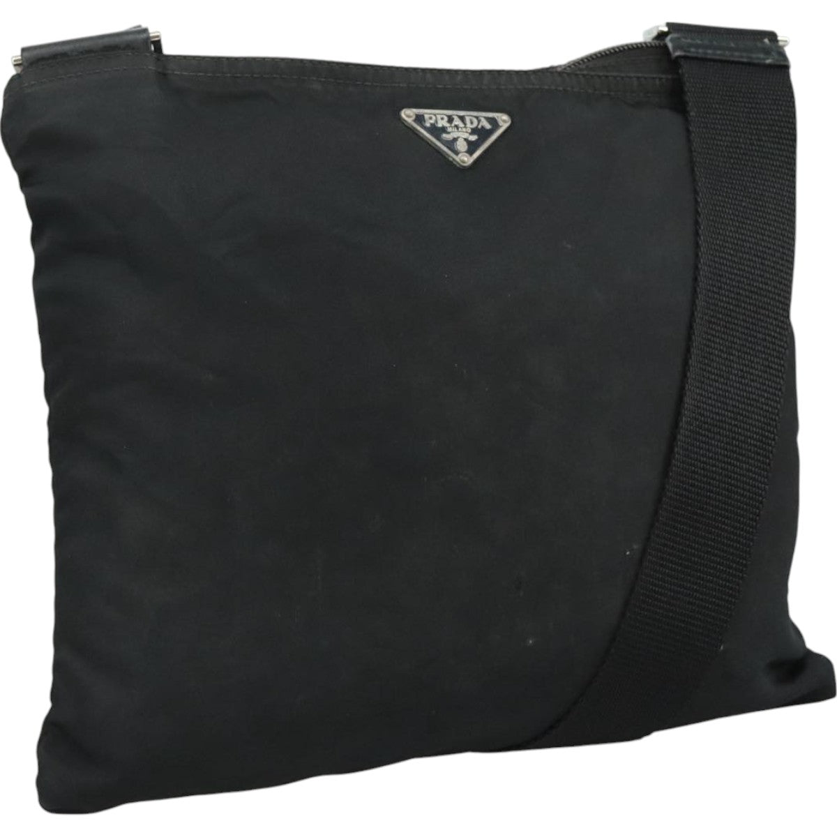 PRADA Shoulder Bag Nylon Black Auth 111765