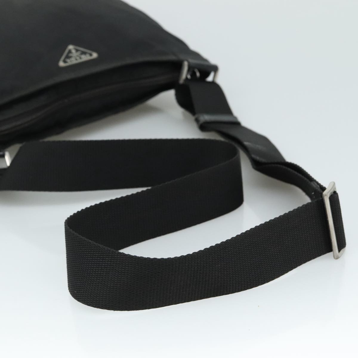 PRADA Shoulder Bag Nylon Black Auth 111765