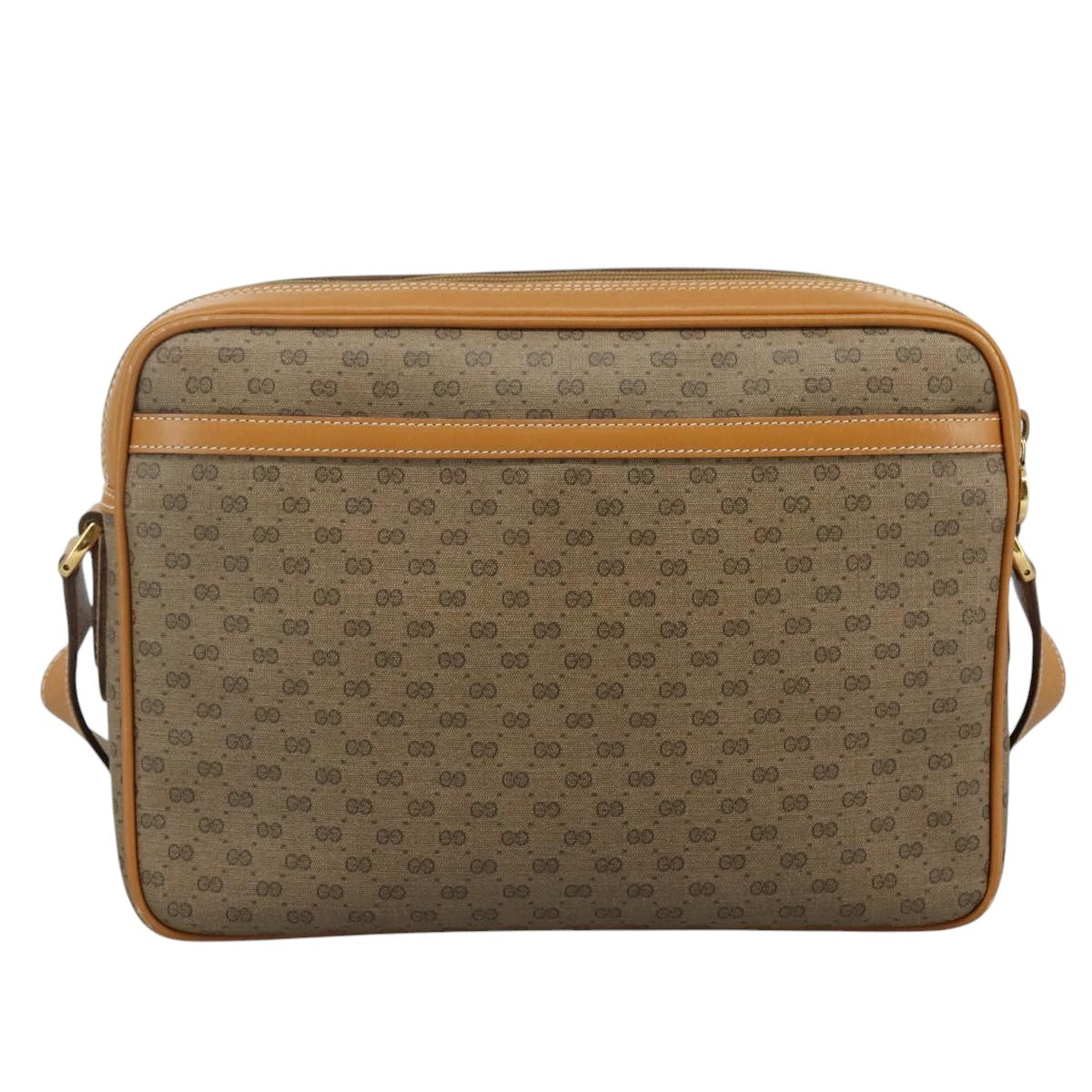 GUCCI Micro GG Supreme Shoulder Bag PVC Beige Auth 111808