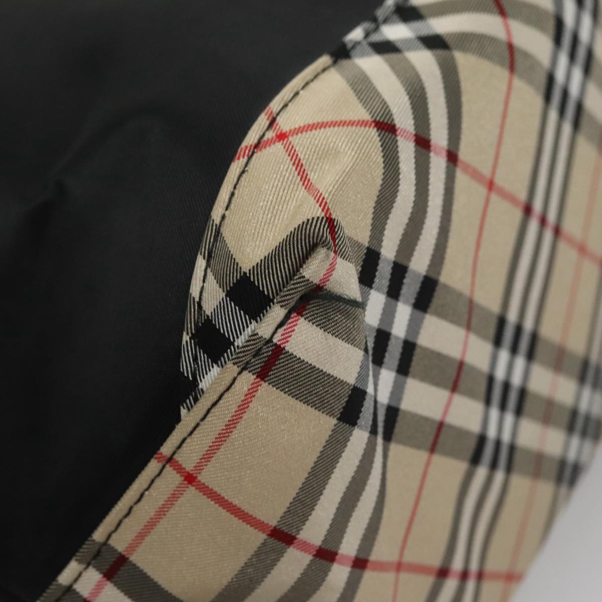 Burberrys Blue Label Hand Bag Nylon Black Auth 111813